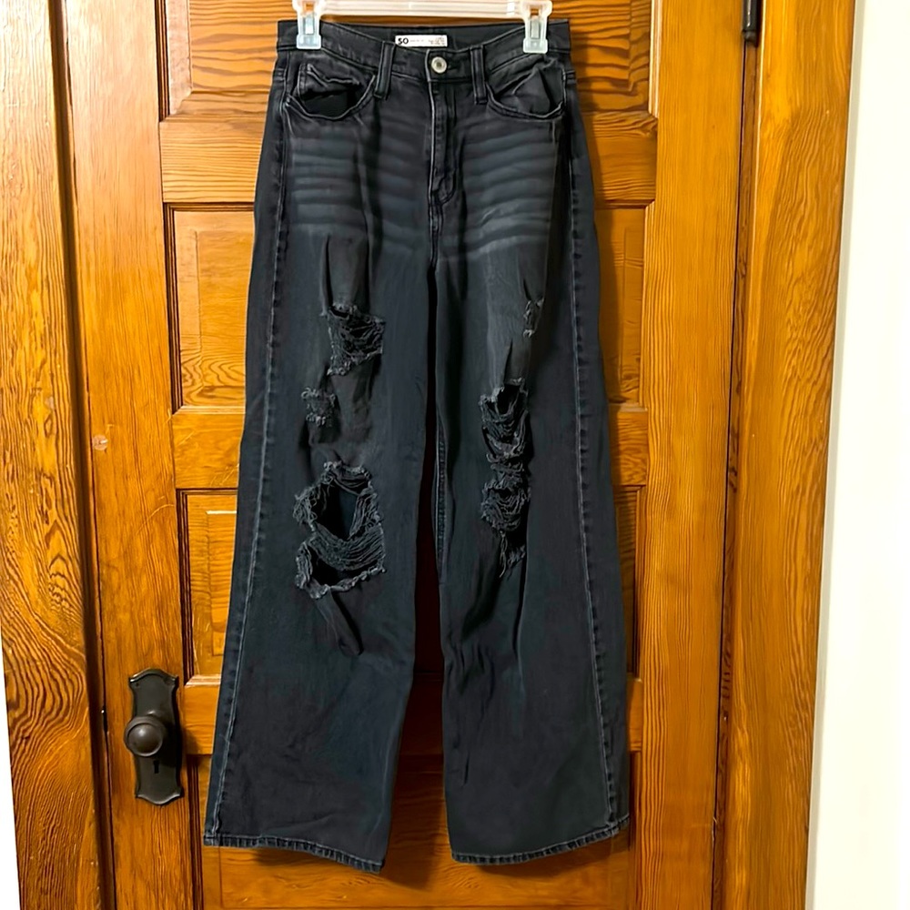 Black ripped jeans